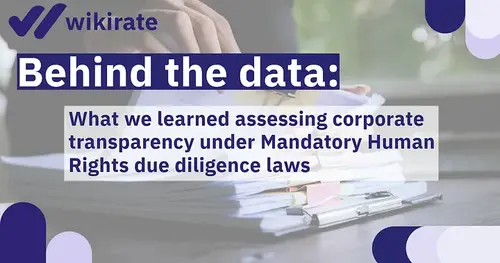 Behind the data: What we learned assessing corporate transparency under Mandatory Human Rights due diligence laws+Image