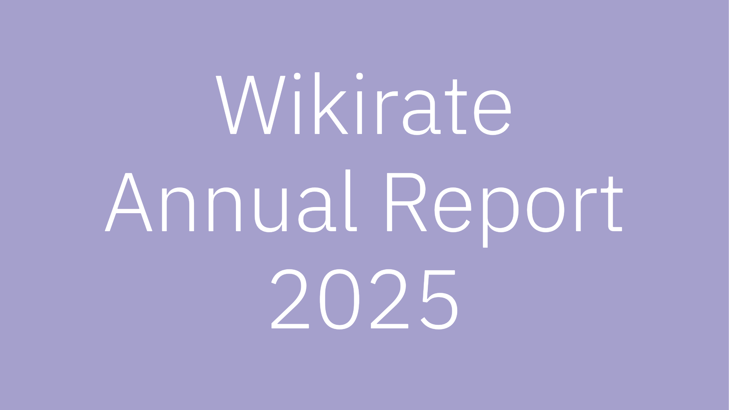 Wikirate's Annual Report 2025+Image